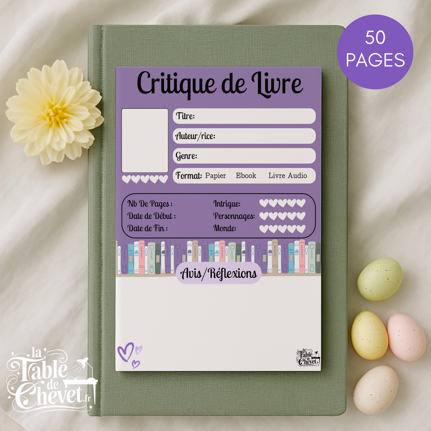 Bloc-Note de Lecture, Suivi, Avis, Résumé & Critique de Livres