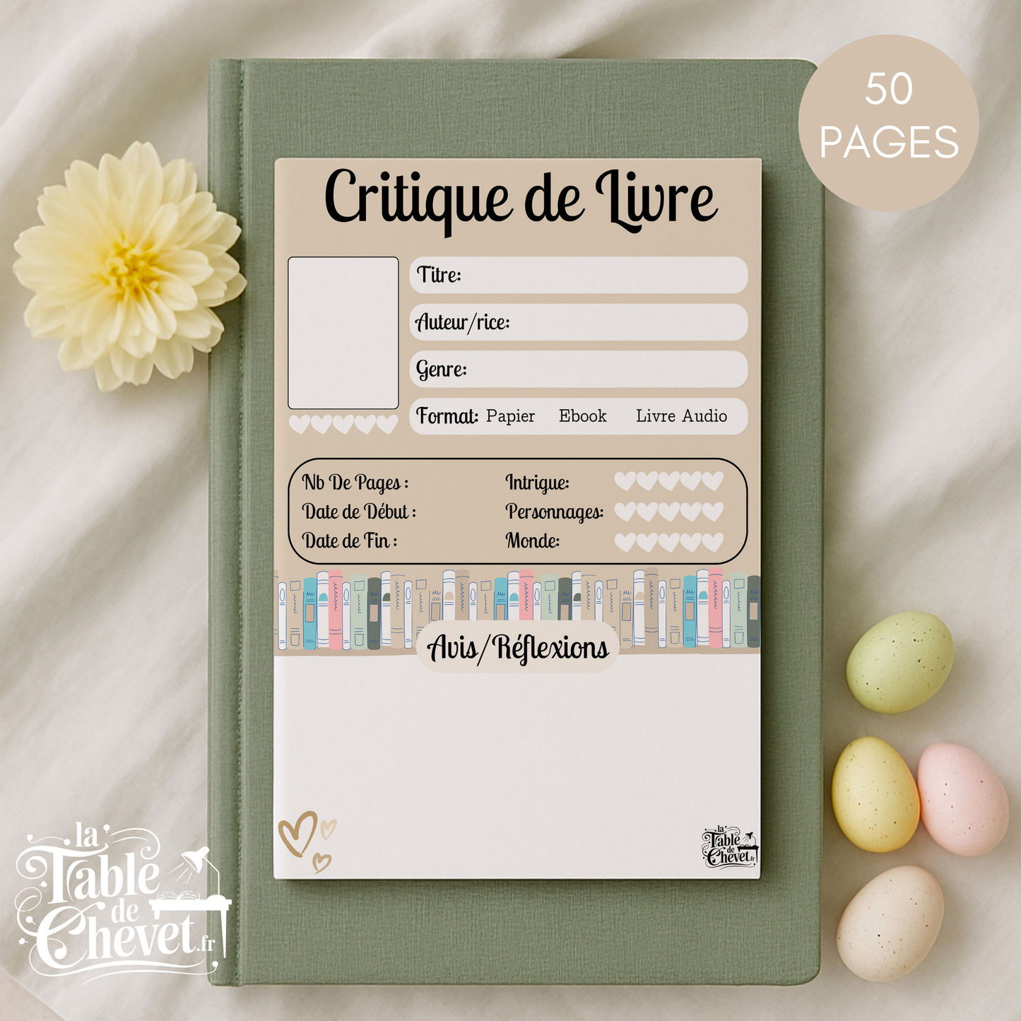 Bloc-Note de Lecture, Suivi, Avis, Résumé & Critique de Livres