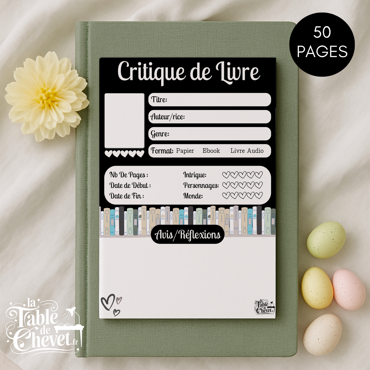 Bloc-Note de Lecture, Suivi, Avis, Résumé & Critique de Livres