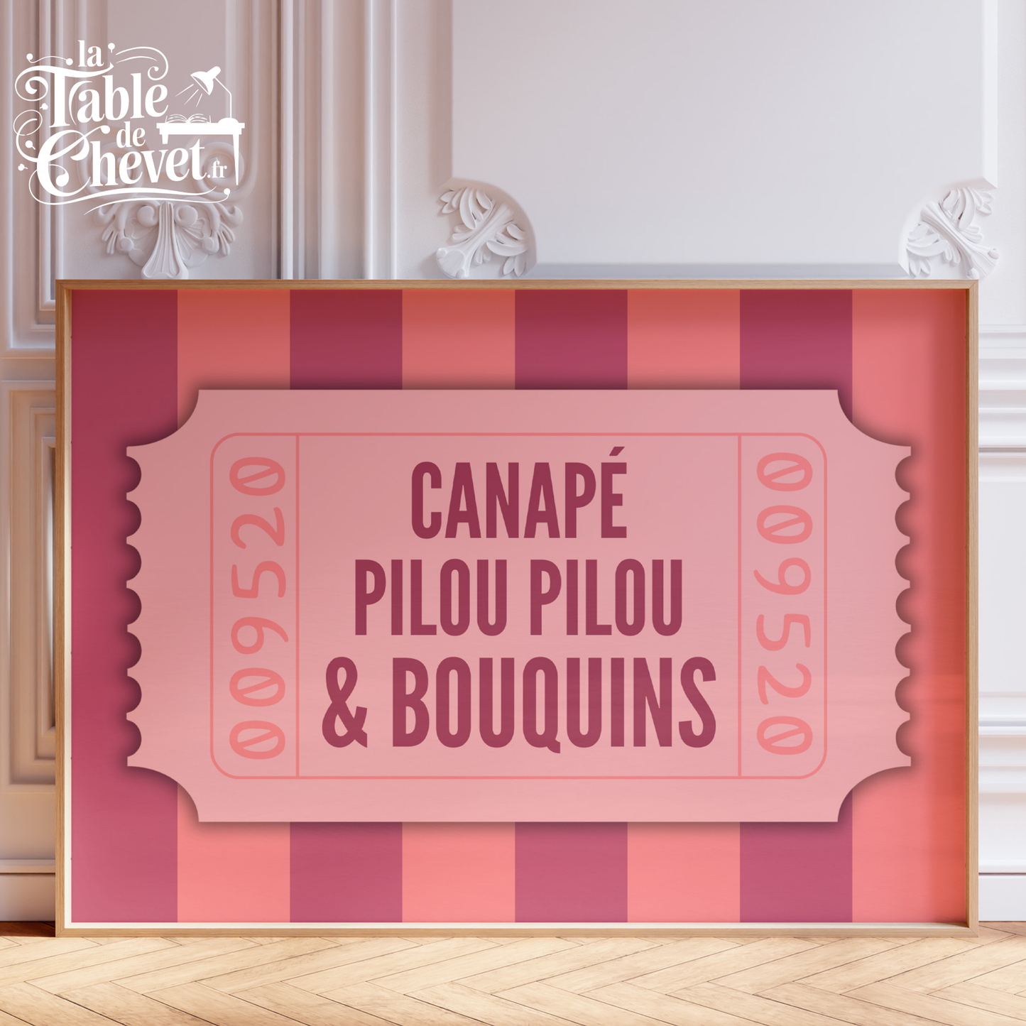 Affiche pour passionné(e)s de lecture, Canapé Pilou pilou et bouquins