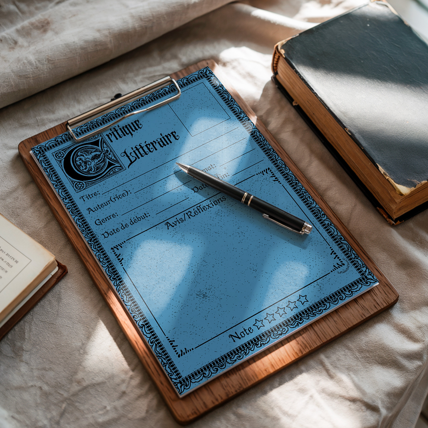 Bloc-Note de Lecture Style Gothique, Suivi, Avis, Résumé & Critique de Livres