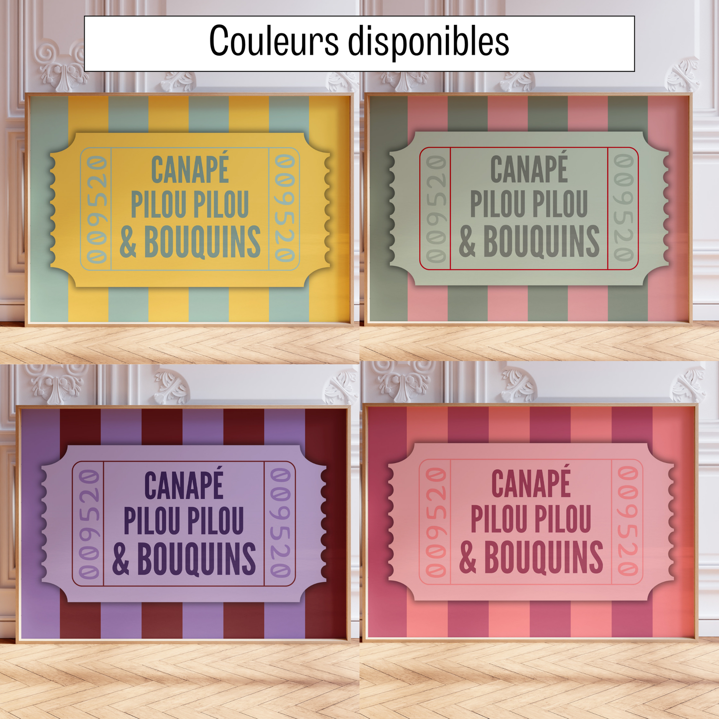Affiche pour passionné(e)s de lecture, Canapé Pilou pilou et bouquins