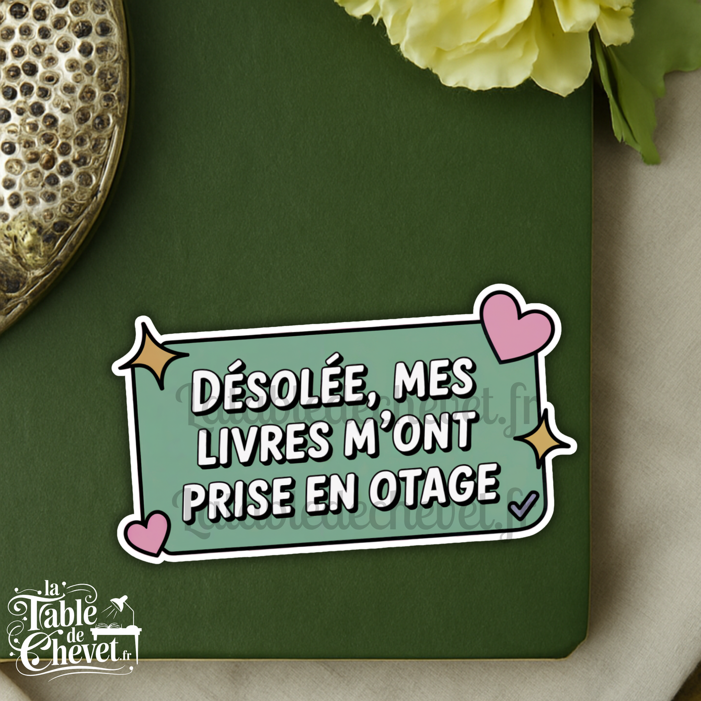 Autocollant en vinyle, Sticker Désolée, mes livres m'ont prise en otage