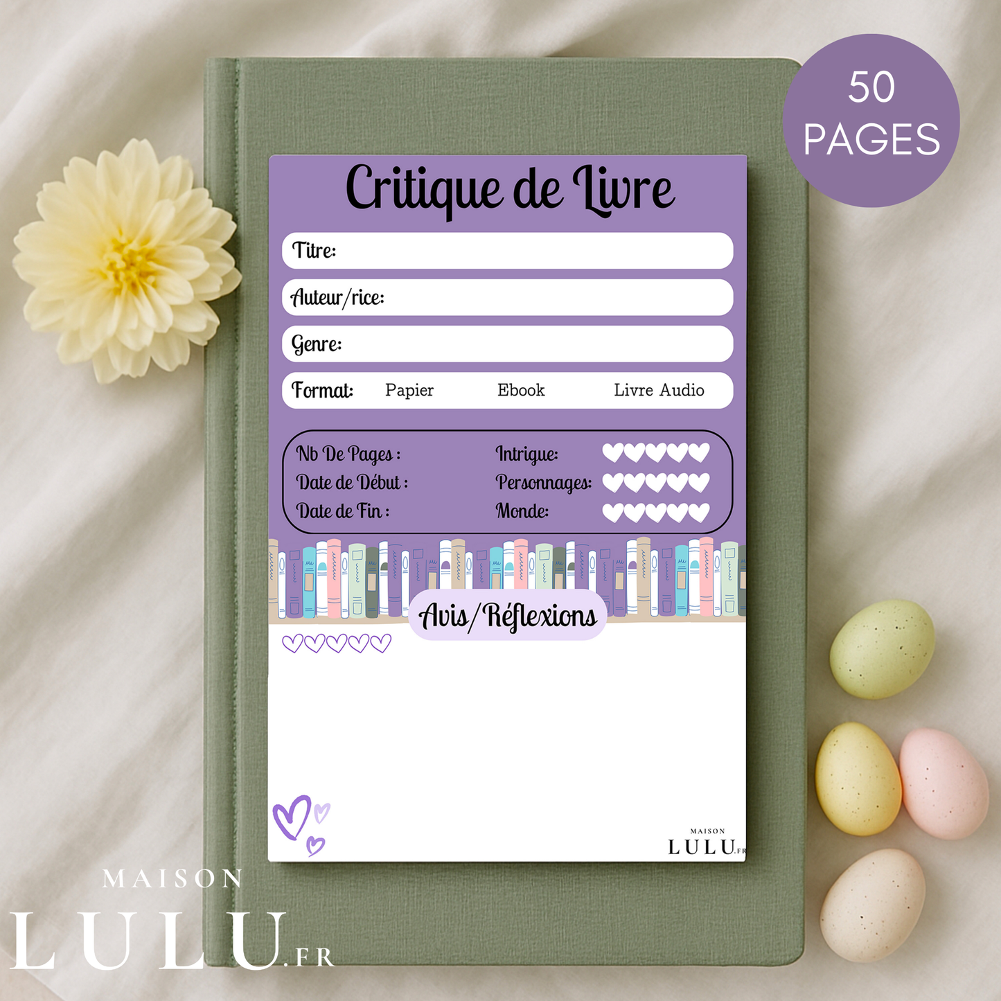 Bloc-Note de Lecture, Suivi, Avis, Résumé & Critique de Livres