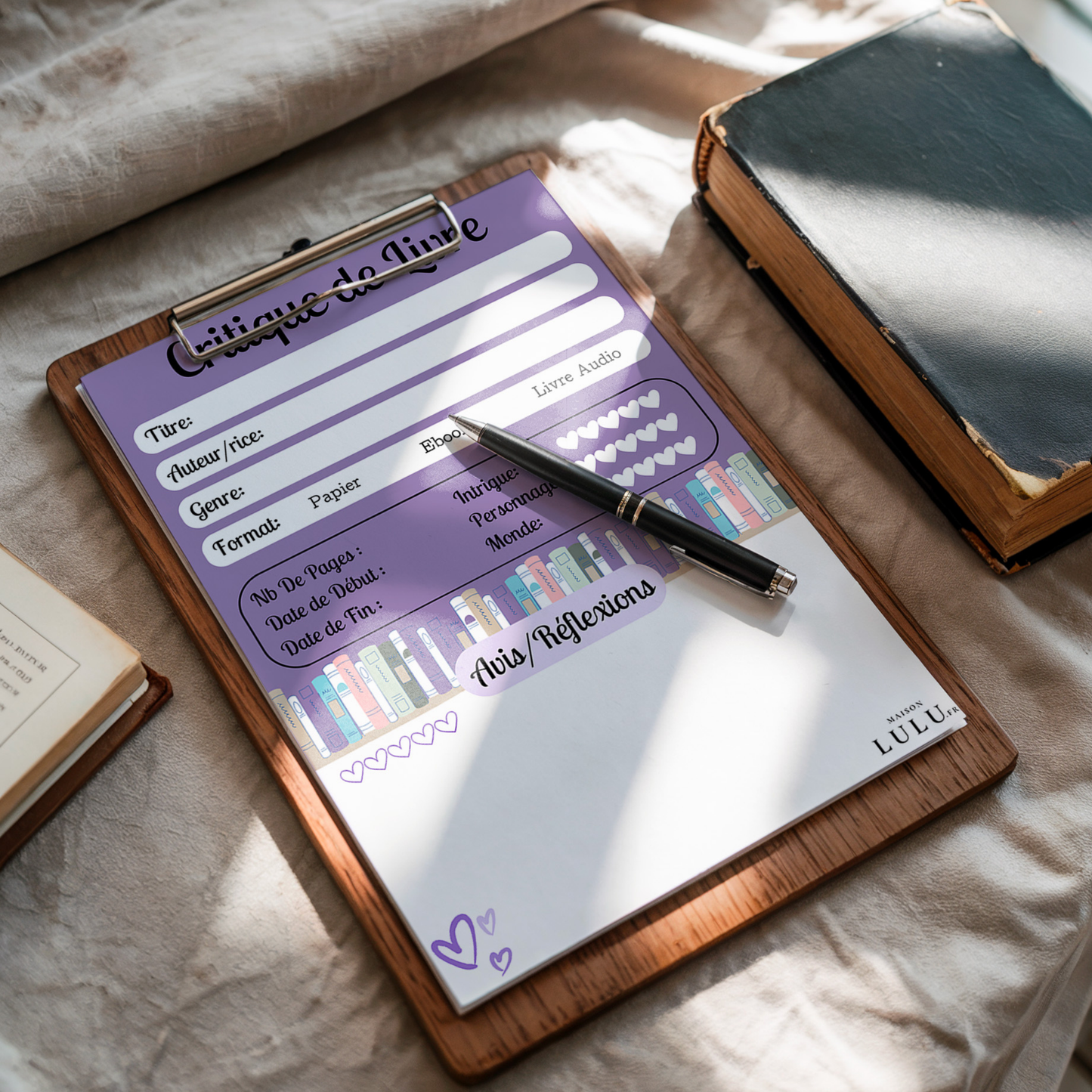 Bloc-Note de Lecture, Suivi, Avis, Résumé & Critique de Livres