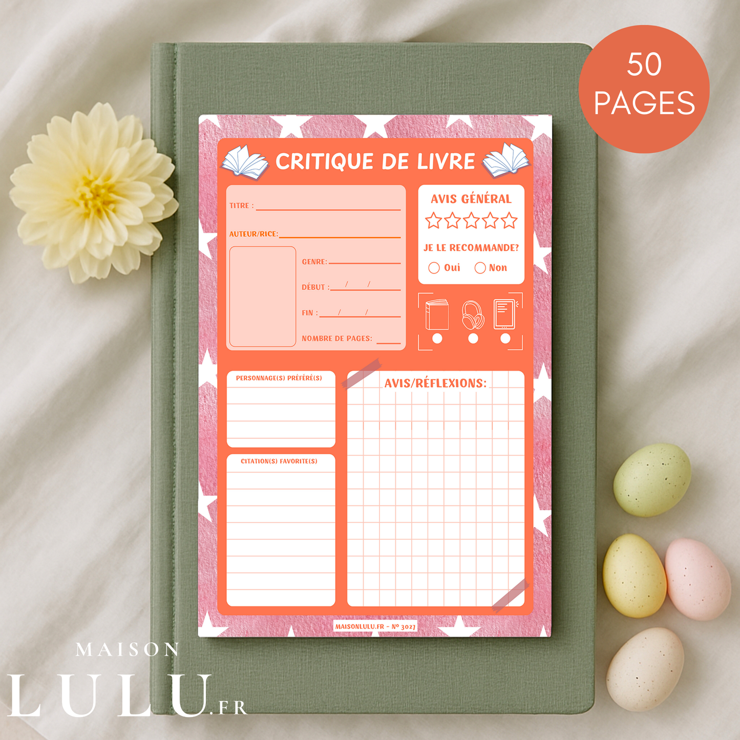 Bloc-Note de Lecture, Suivi, Avis, Résumé & Critique de Livres