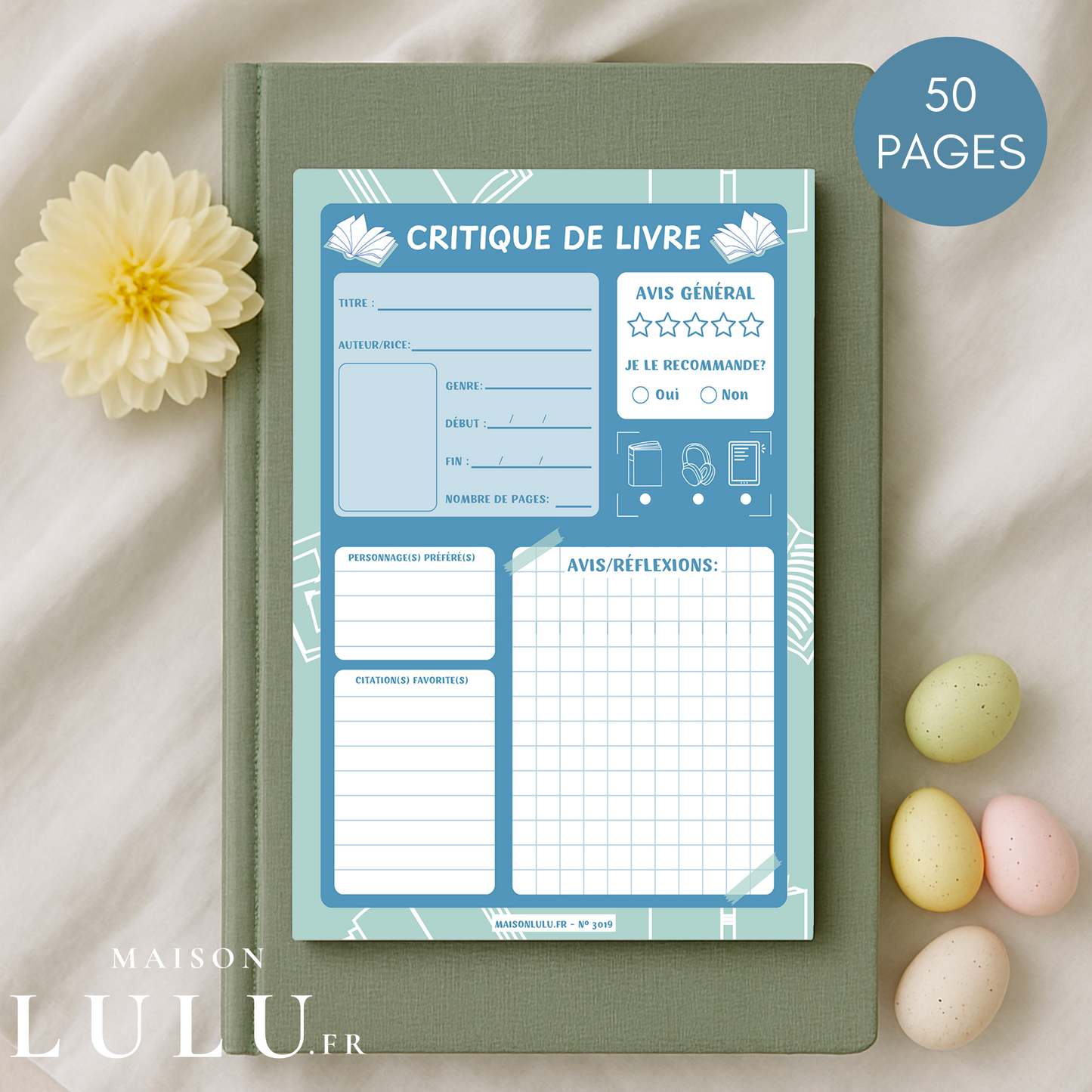 Bloc-Note de Lecture, Suivi, Avis, Résumé & Critique de Livres