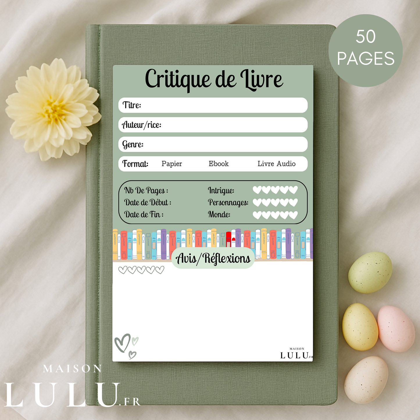 Bloc-Note de Lecture, Suivi, Avis, Résumé & Critique de Livres