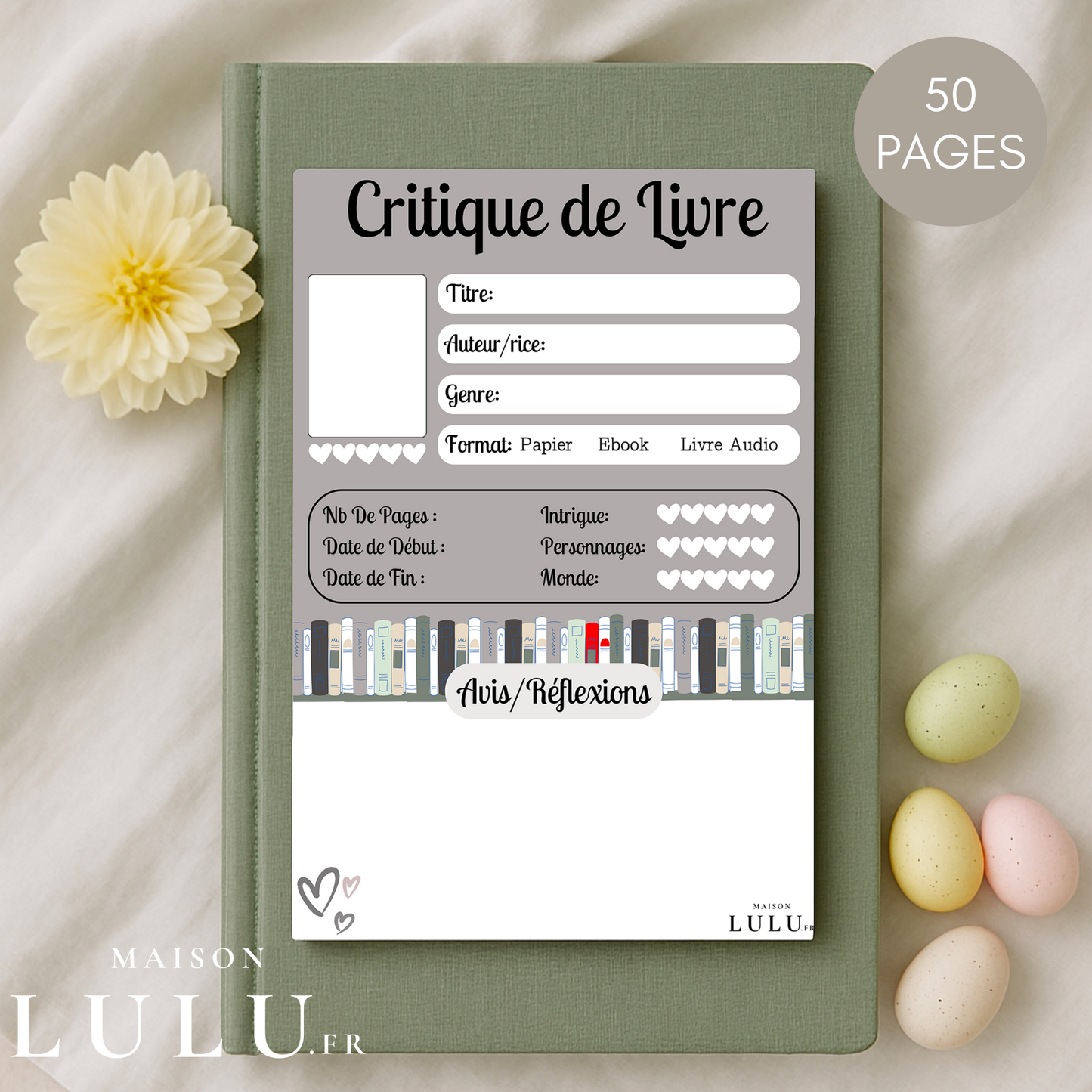 Bloc-Note de Lecture, Suivi, Avis, Résumé & Critique de Livres