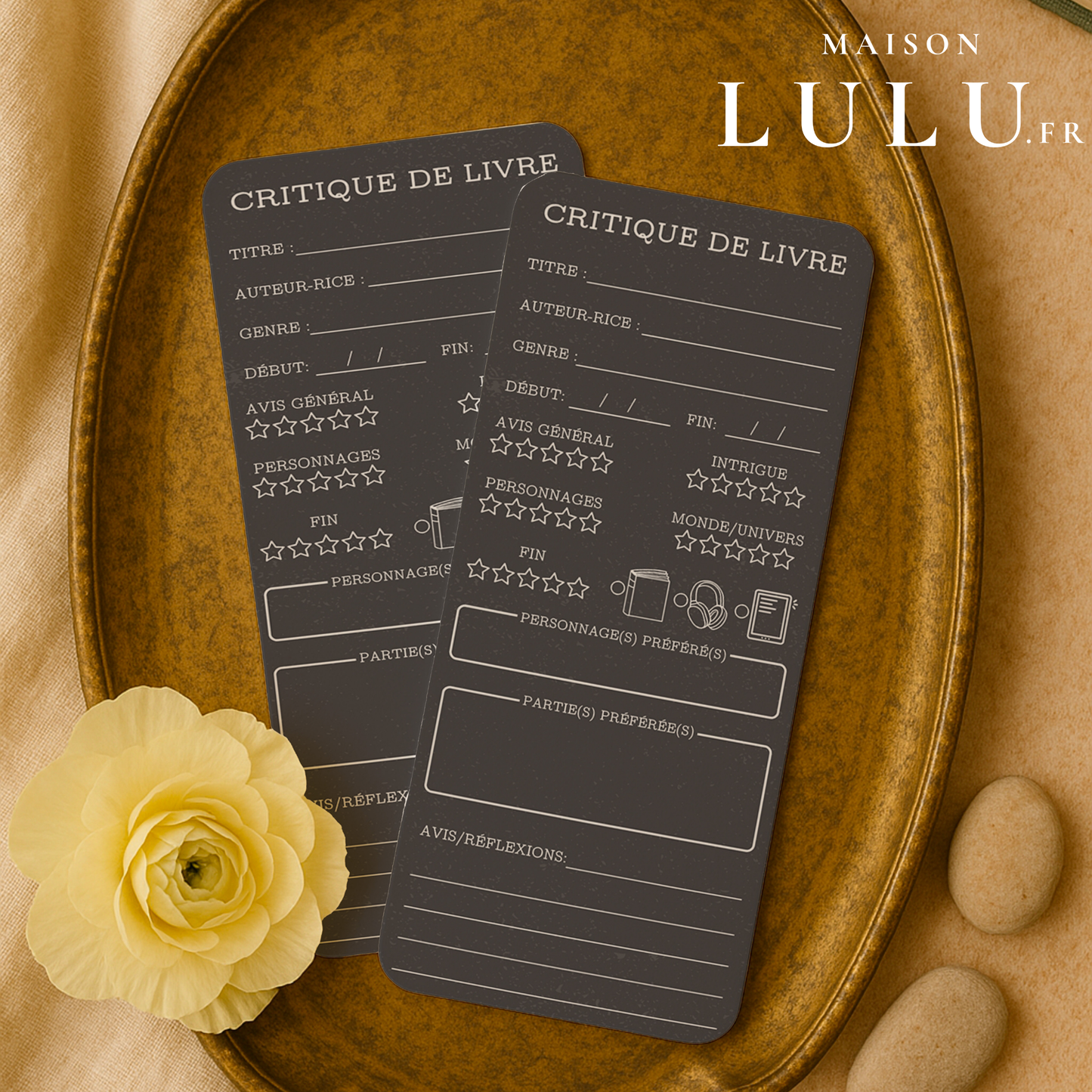 Marque-page long pour Critique de livre, Signet pour avis sur votre lecture