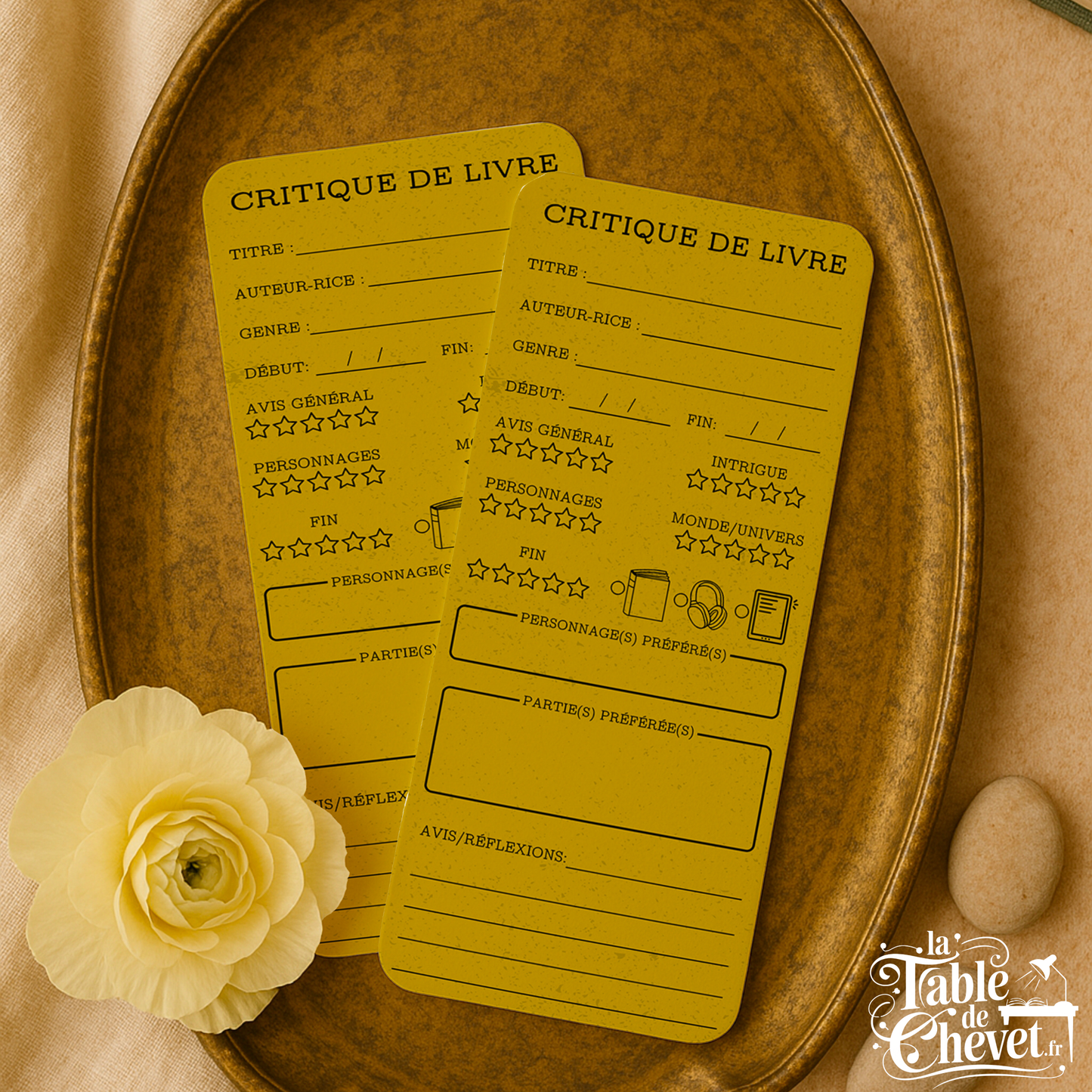 Marque-page long pour Critique de livre, Signet pour avis sur votre lecture