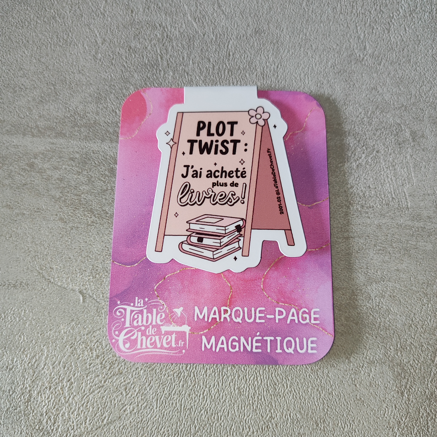 Marque-page magnétique, Signet aimanté "Plot twist, j'ai acheté plus de livres"