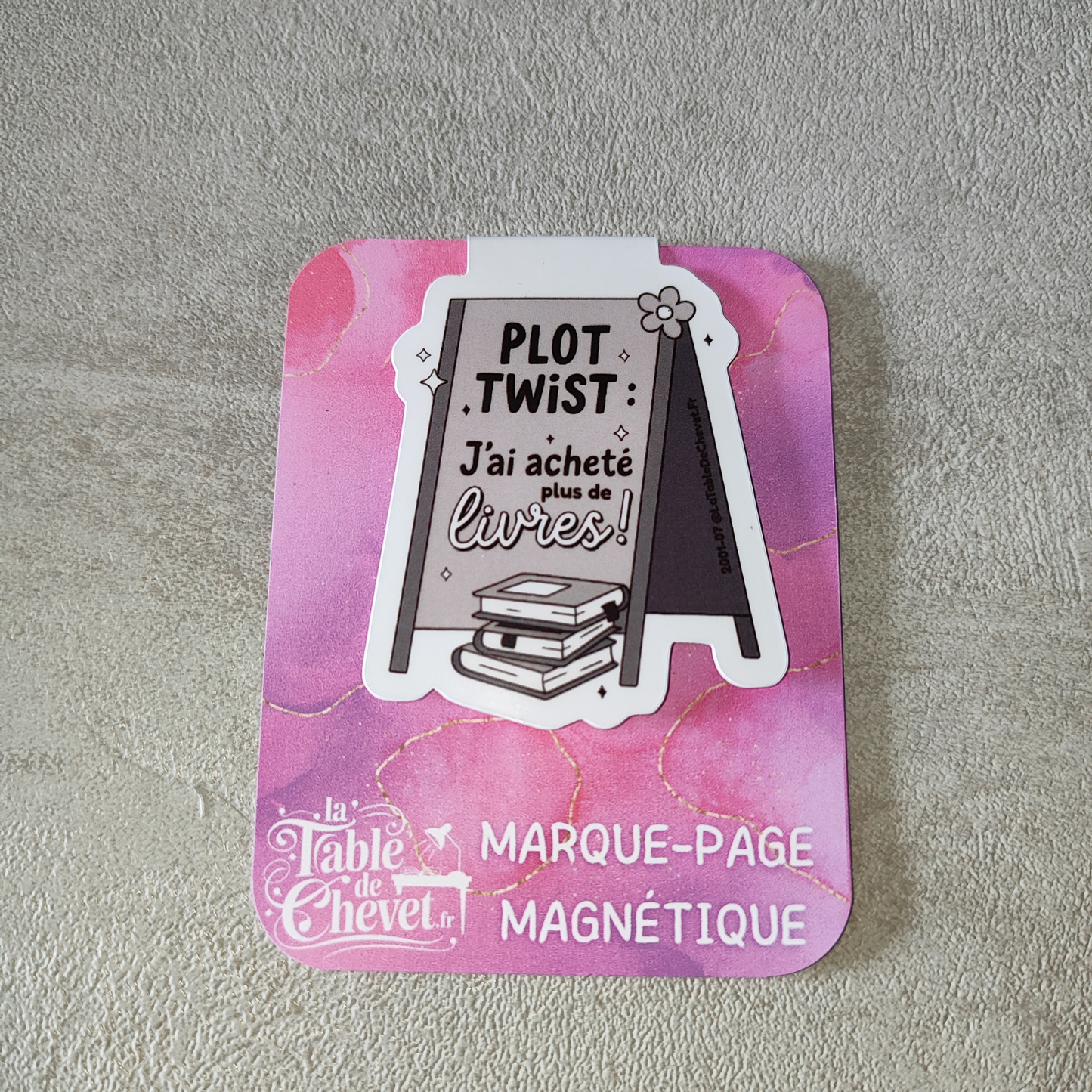 Marque-page magnétique, Signet aimanté "Plot twist, j'ai acheté plus de livres"