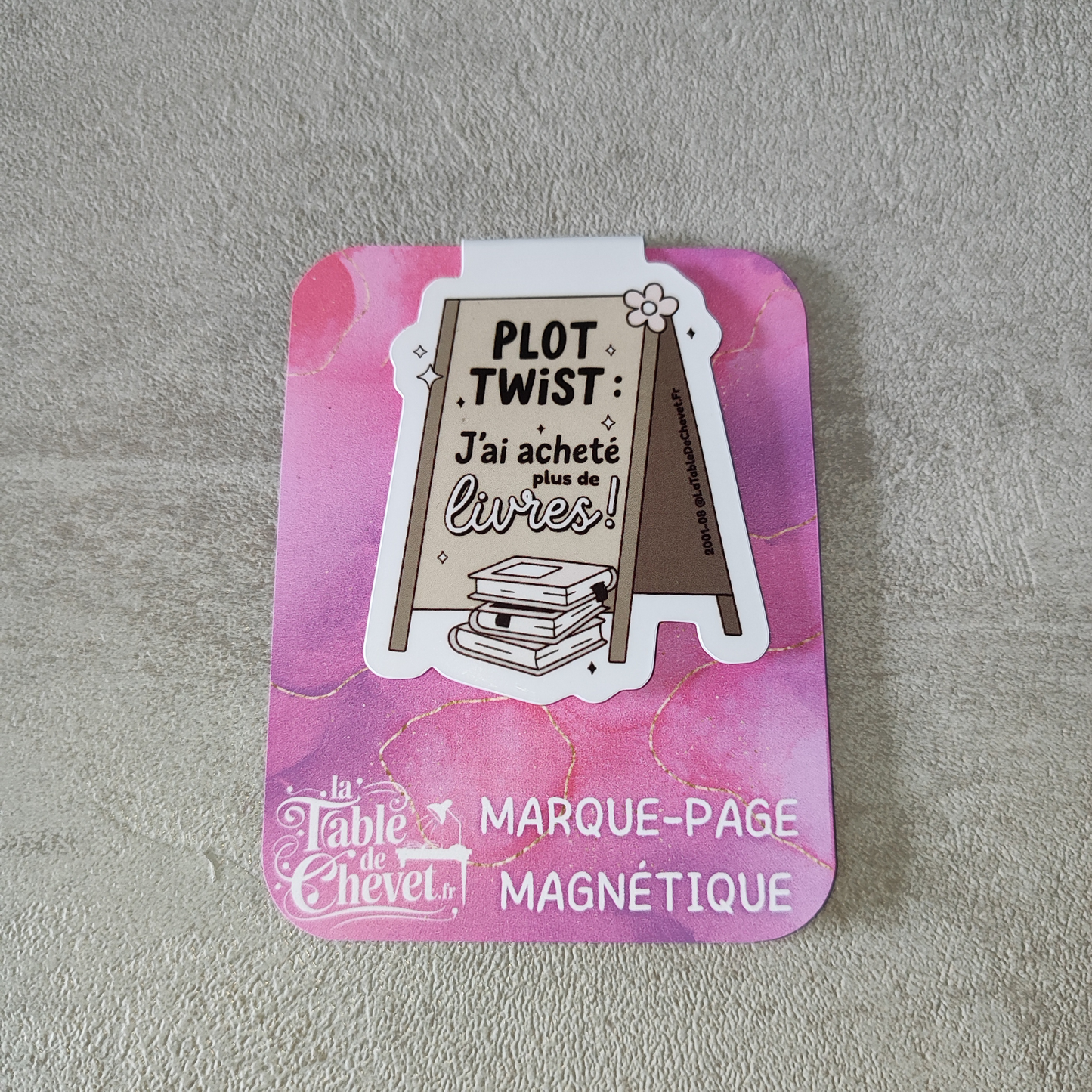 Marque-page magnétique, Signet aimanté "Plot twist, j'ai acheté plus de livres"