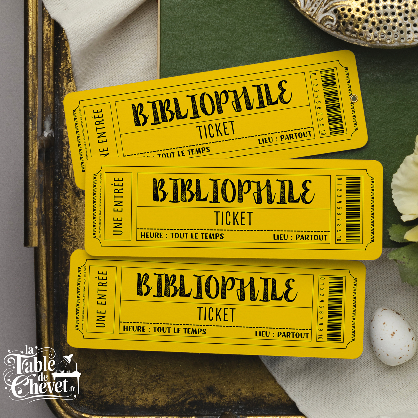 Marque-page ticket, Signet Bibliophile