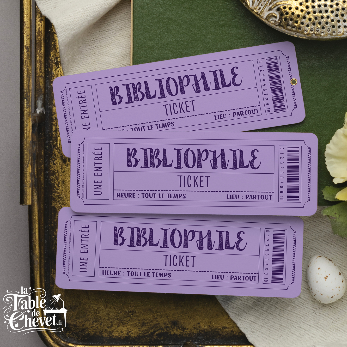 Marque-page ticket, Signet Bibliophile