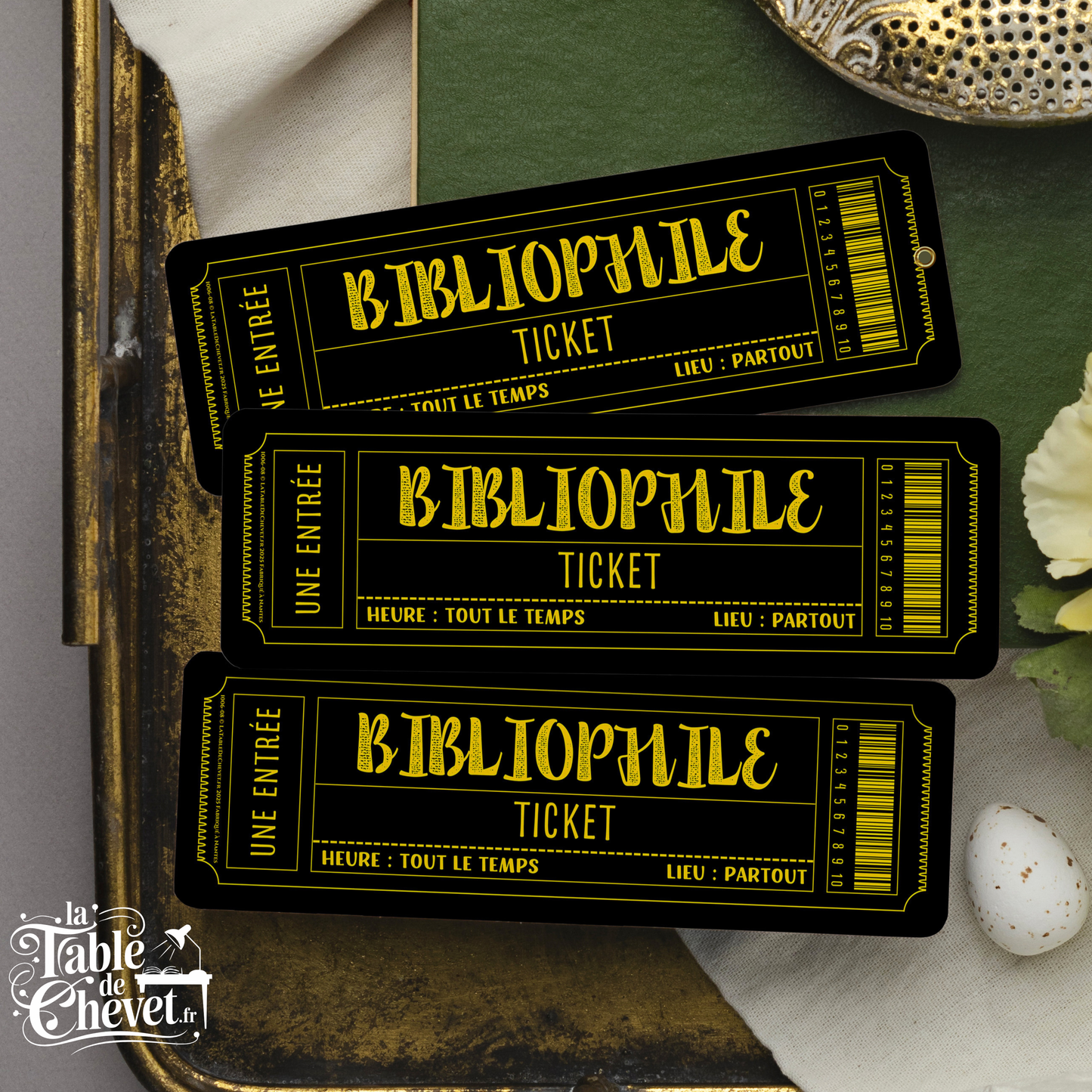 Marque-page ticket, Signet Bibliophile