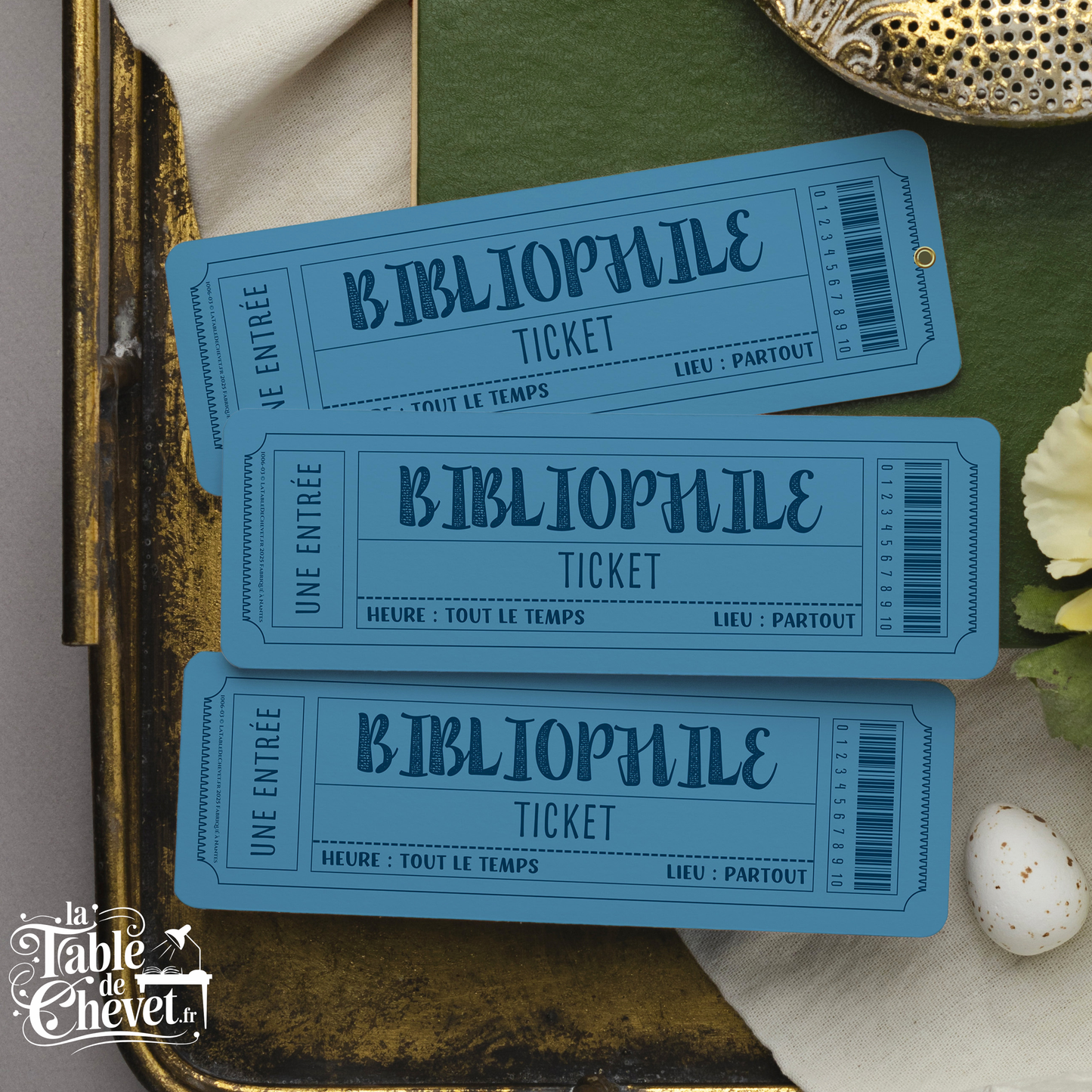 Marque-page ticket, Signet Bibliophile
