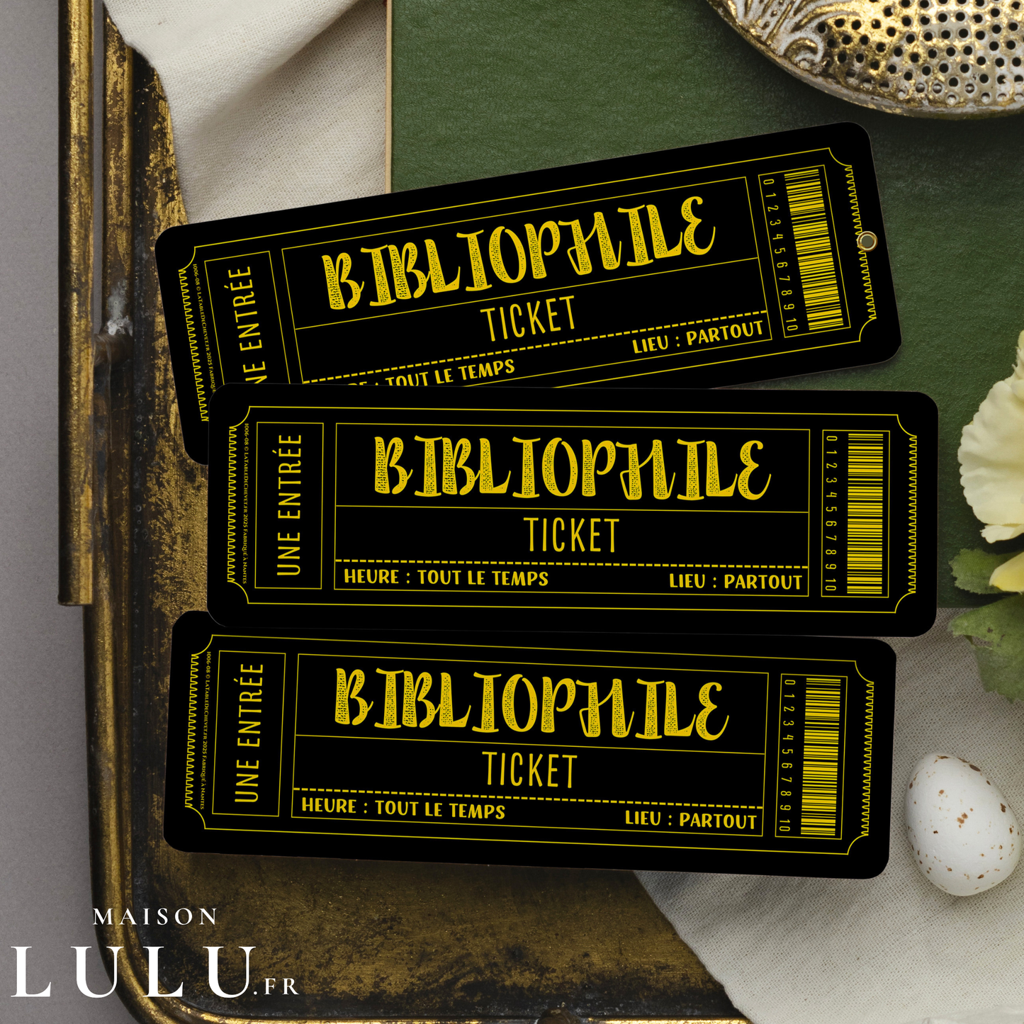 Marque-page ticket, Signet Bibliophile