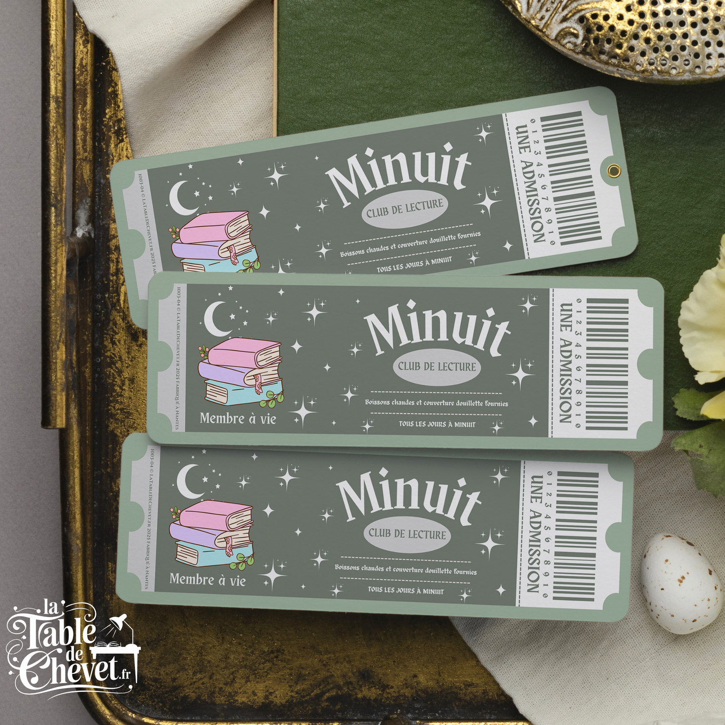 Marque-page, Signet ticket Club de lecture de minuit