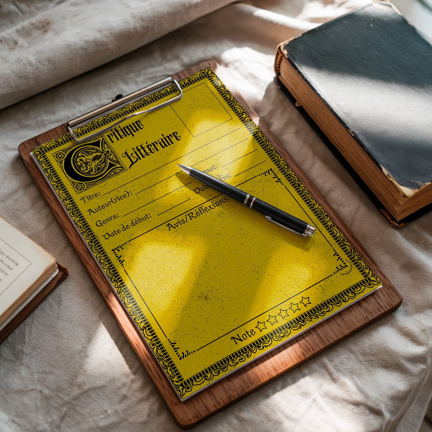 Bloc-Note de Lecture Style Gothique, Suivi, Avis, Résumé & Critique de Livres