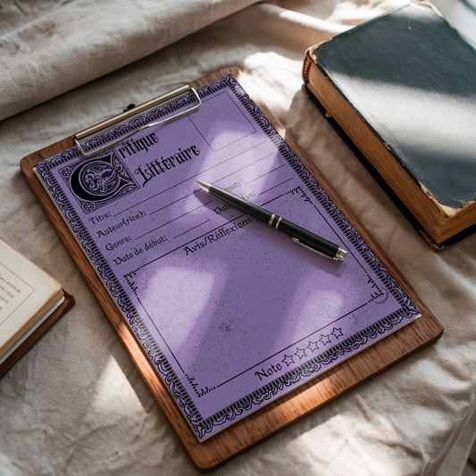 Bloc-Note de Lecture Style Gothique, Suivi, Avis, Résumé & Critique de Livres