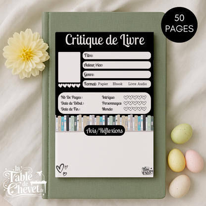 Bloc-Note de Lecture, Suivi, Avis, Résumé & Critique de Livres