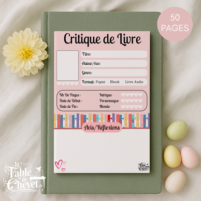 Bloc-Note de Lecture, Suivi, Avis, Résumé & Critique de Livres