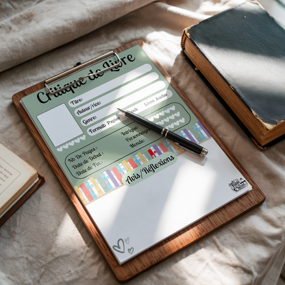 Bloc-Note de Lecture, Suivi, Avis, Résumé & Critique de Livres