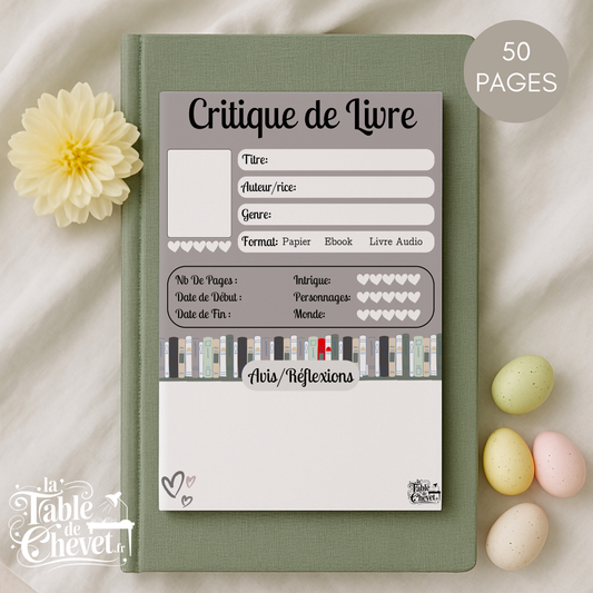 Bloc-Note de Lecture, Suivi, Avis, Résumé & Critique de Livres