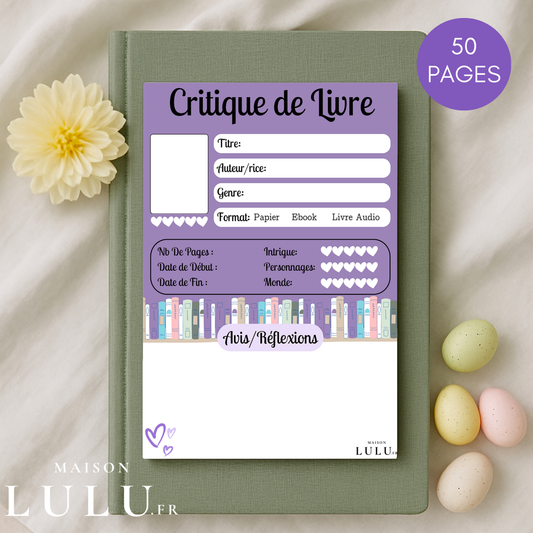 Bloc-Note de Lecture, Suivi, Avis, Résumé & Critique de Livres