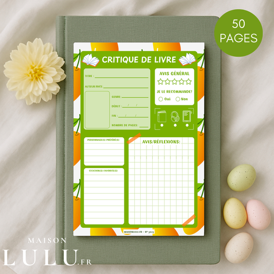 Bloc-Note de Lecture, Suivi, Avis, Résumé & Critique de Livres