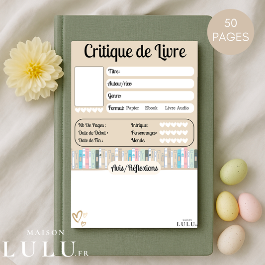 Bloc-Note de Lecture, Suivi, Avis, Résumé & Critique de Livres
