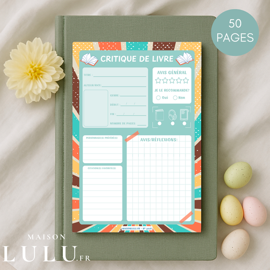Bloc-Note de Lecture, Suivi, Avis, Résumé & Critique de Livres