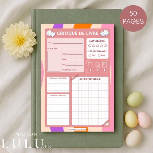 Bloc-Note de Lecture, Suivi, Avis, Résumé & Critique de Livres