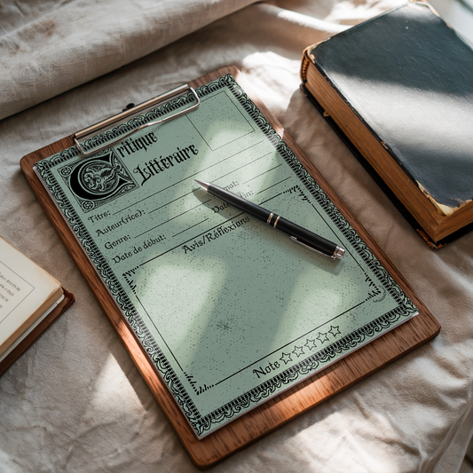 Bloc-Note de Lecture Style Gothique, Suivi, Avis, Résumé & Critique de Livres