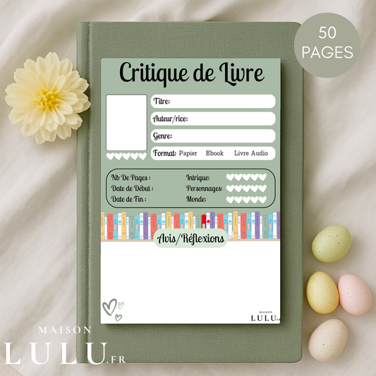 Bloc-Note de Lecture, Suivi, Avis, Résumé & Critique de Livres