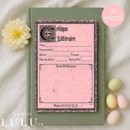 Bloc-Note de Lecture Style Gothique, Suivi, Avis, Résumé & Critique de Livres
