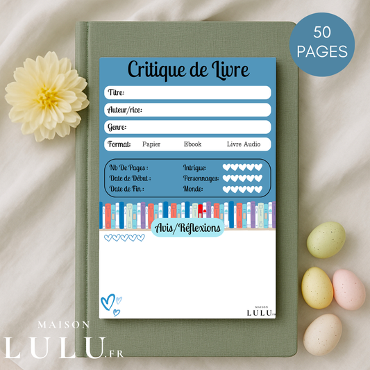 Bloc-Note de Lecture, Suivi, Avis, Résumé & Critique de Livres