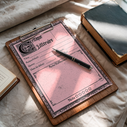 Bloc-Note de Lecture Style Gothique, Suivi, Avis, Résumé & Critique de Livres