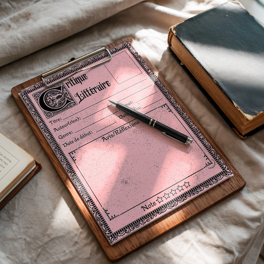 Bloc-Note de Lecture Style Gothique, Suivi, Avis, Résumé & Critique de Livres