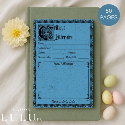 Bloc-Note de Lecture Style Gothique, Suivi, Avis, Résumé & Critique de Livres