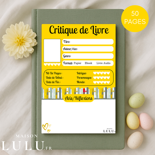 Bloc-Note de Lecture, Suivi, Avis, Résumé & Critique de Livres
