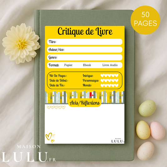 Bloc-Note de Lecture, Suivi, Avis, Résumé & Critique de Livres