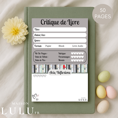 Bloc-Note de Lecture, Suivi, Avis, Résumé & Critique de Livres