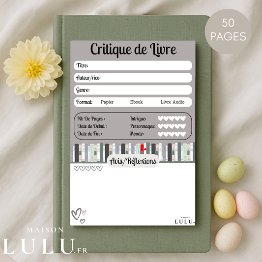 Bloc-Note de Lecture, Suivi, Avis, Résumé & Critique de Livres
