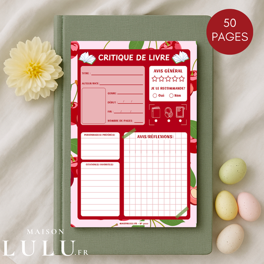 Bloc-Note de Lecture, Suivi, Avis, Résumé & Critique de Livres