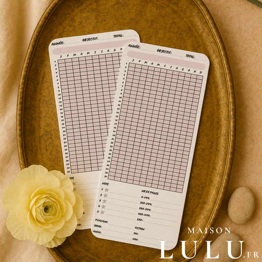 Marque-page long, Signet Tracker annuel de lecture