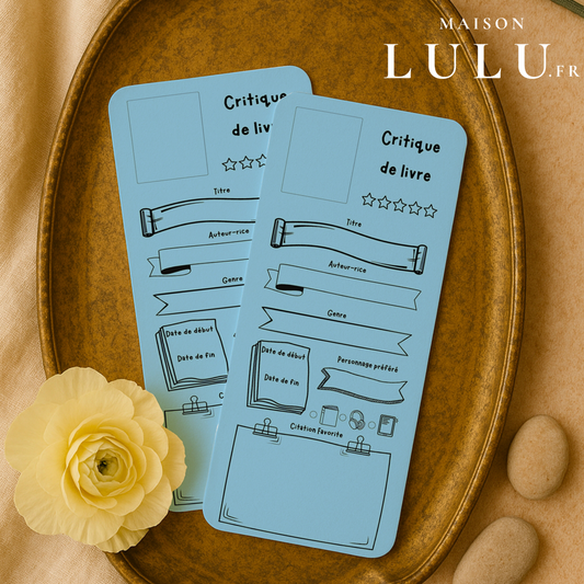 Marque-page long pour Critique de livre, Signet pour avis sur votre lecture