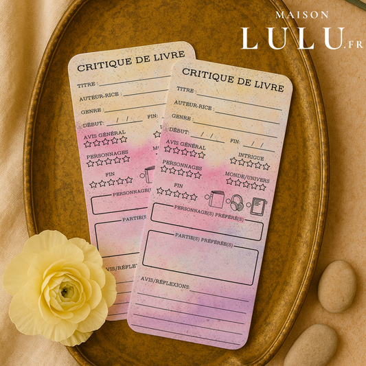 Marque-page long pour Critique de livre, Signet pour avis sur votre lecture